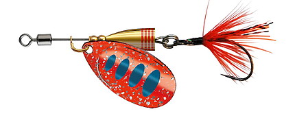 SPINNER SINGLE UL2 CU CARLIG NR.0/2,8G RED/BLUE