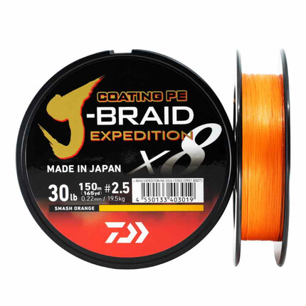 FIR J-BRAID EXPEDITION X8 PE010MM/6,9KG/150M ORANGE
